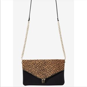 Express Leopard Print Foldover Crossbody